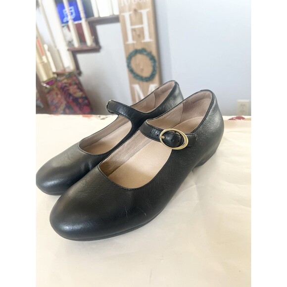 Dansko Loralie Leather Round Toe Ankle Strap Mary Jane Black Size 38 7.5 8 $250 - Picture 2 of 9
